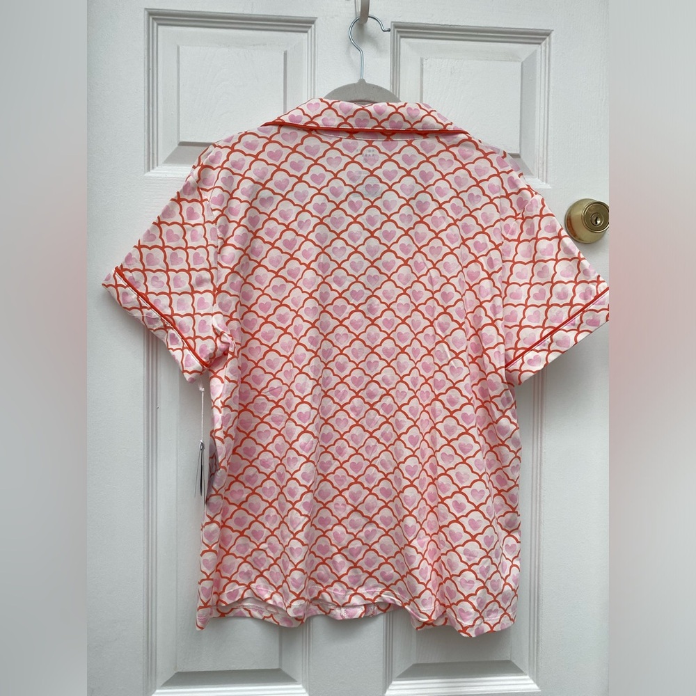 Roller Rabbit x Target Geo Hearts Pink & Orange Shorts PJ Set - L. NWT - Picture 8 of 13
